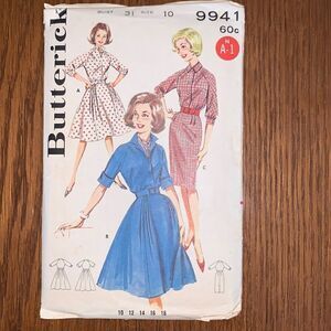 Vtg 50s/60s Butterick Misses Dress pattern‎